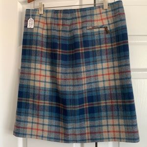 Vintage Real Pendleton Wool Blue Plaid Skirt